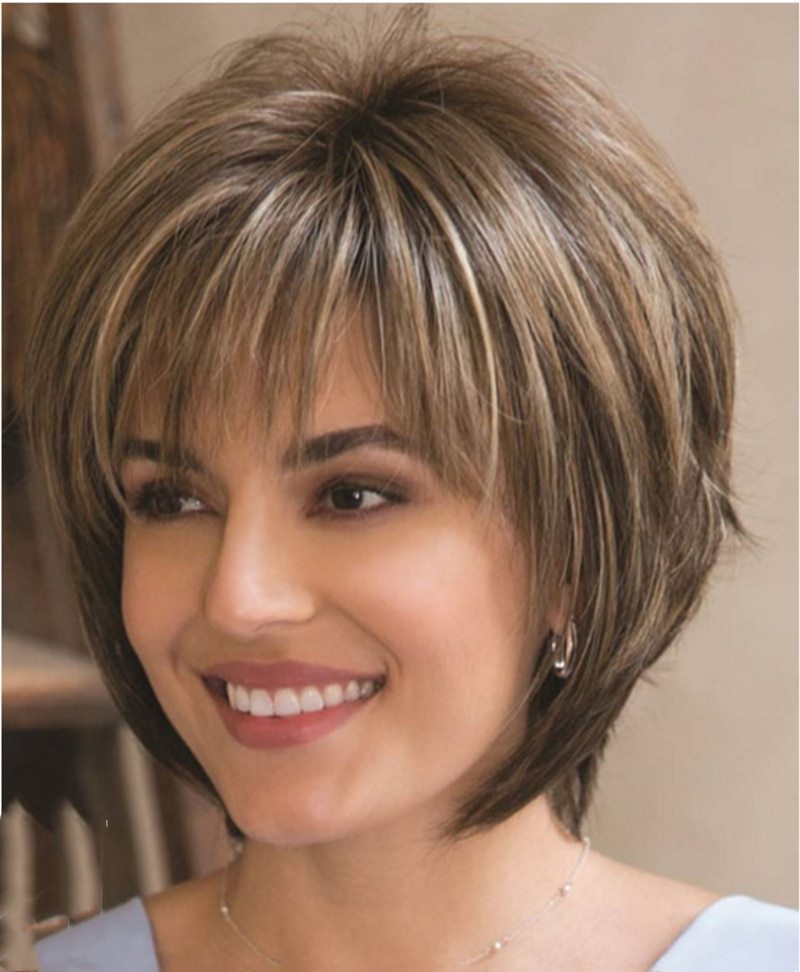 Mixed Blonde Brown Short Natural Hair