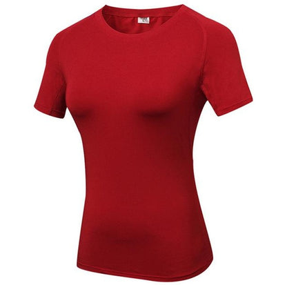 Flex Flow: Women's Quick Dry Compression Yoga Tees - Seamless Performance, Effortless Style