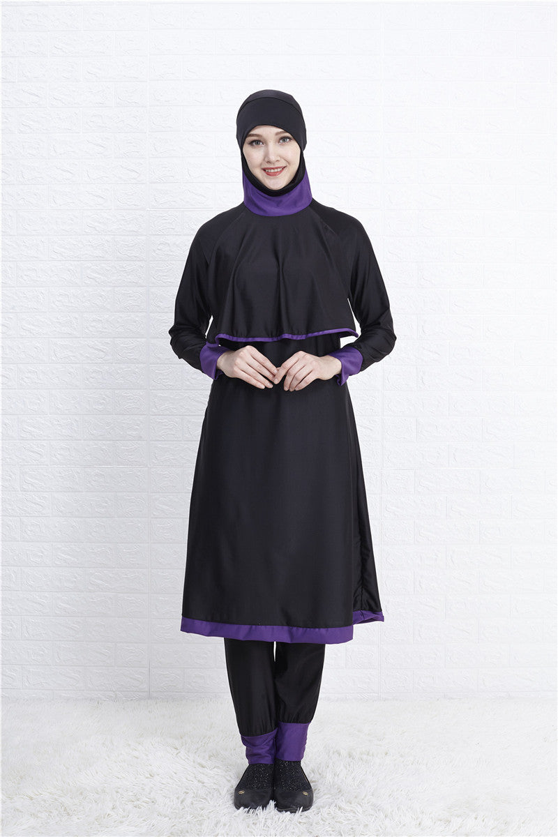 Modest Wave Long Sleeve Muslim Swimsuit