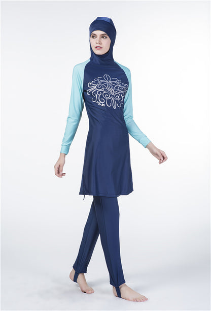 Modest Wave Long Sleeve Muslim Swimsuit