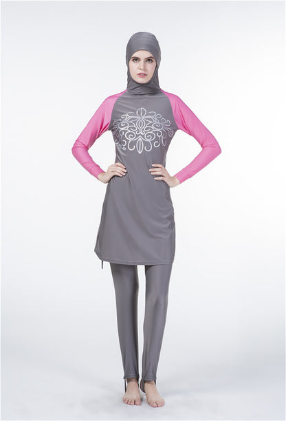 Modest Wave Long Sleeve Muslim Swimsuit