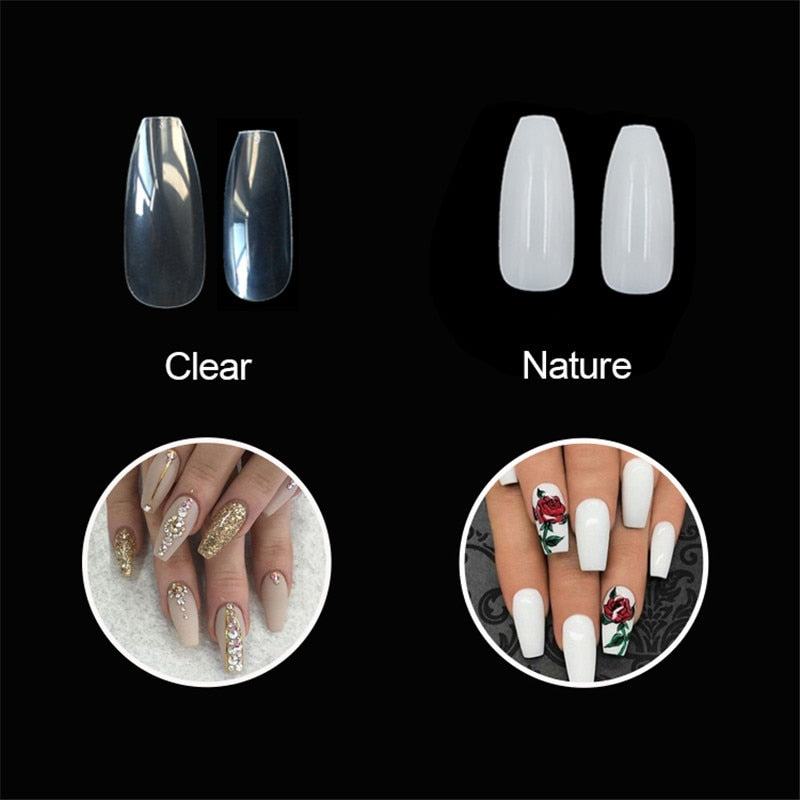 500 transparent / natural fake nails