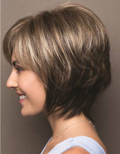 Mixed Blonde Brown Short Natural Hair