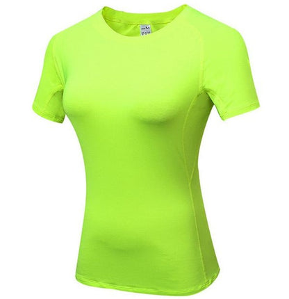 Flex Flow: Women's Quick Dry Compression Yoga Tees - Seamless Performance, Effortless Style