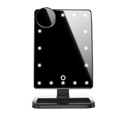 Glow Tunes Mirror: 20 LED Touchscreen Beauty Companion with Bluetooth Speaker and 10X Magnification