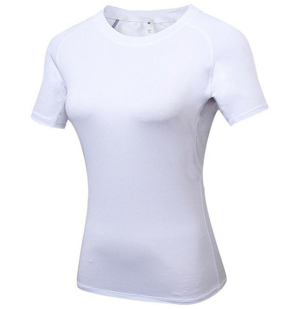 Flex Flow: Women's Quick Dry Compression Yoga Tees - Seamless Performance, Effortless Style