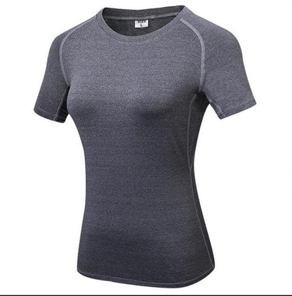 Flex Flow: Women's Quick Dry Compression Yoga Tees - Seamless Performance, Effortless Style