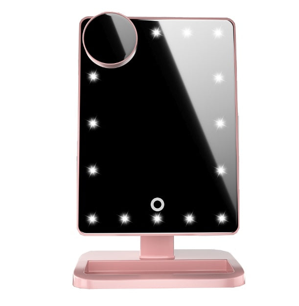 Glow Tunes Mirror: 20 LED Touchscreen Beauty Companion with Bluetooth Speaker and 10X Magnification