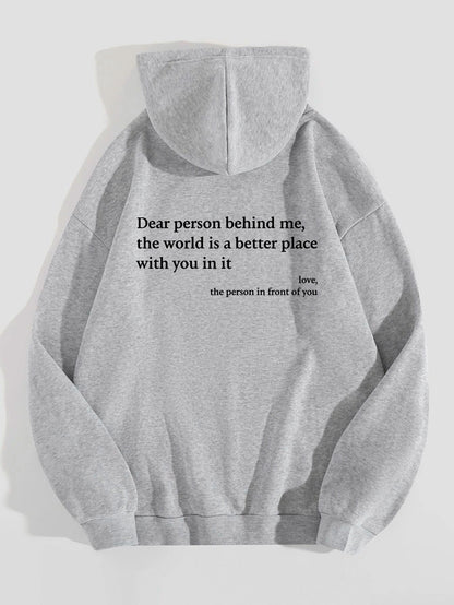 Love Notes Hoodie: Cosy Kangaroo Pocket Drawstring Hoodie with a Heartfelt Message