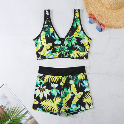 Two-piece Swimsuit Printed Boxer Multi-color Swimsuit.