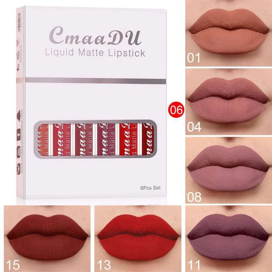 6 Pack Of Matt Waterproof Lip Gloss