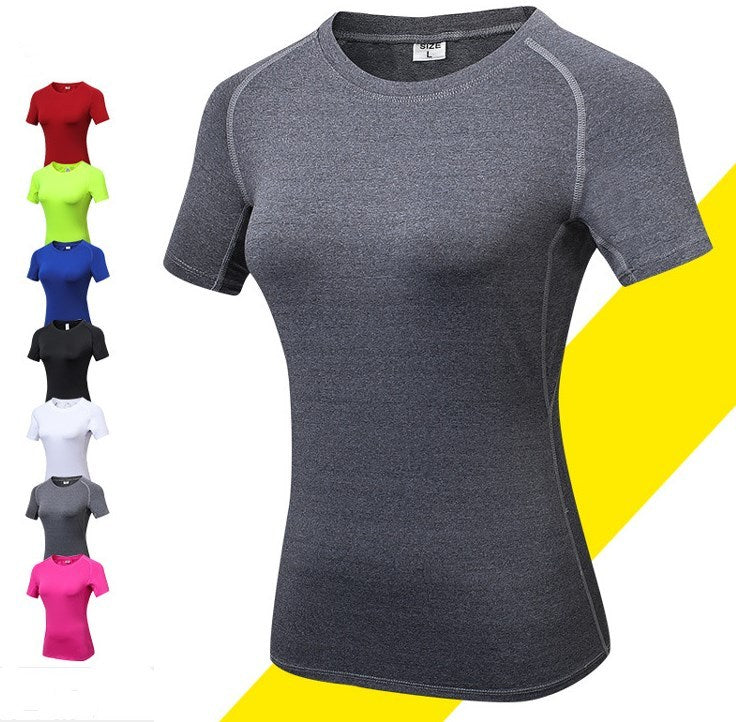 Flex Flow: Women's Quick Dry Compression Yoga Tees - Seamless Performance, Effortless Style