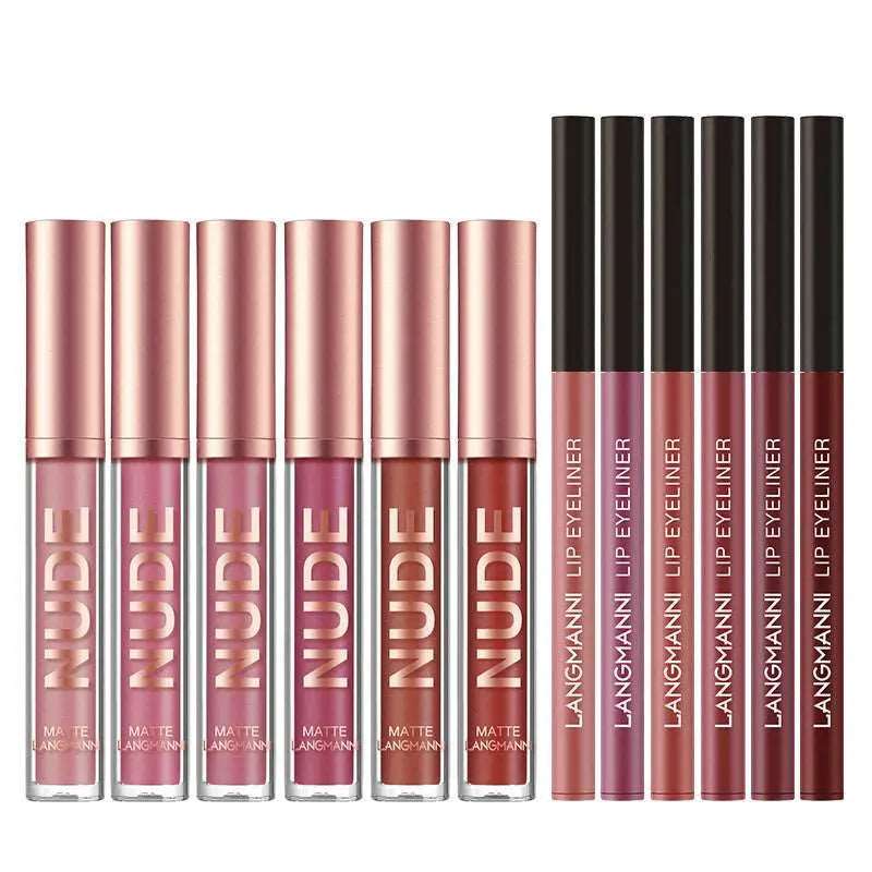 6 Lip Liner Pens Waterproof Long Lasting Matte Lipstick