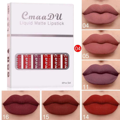 6 Pack Of Matt Waterproof Lip Gloss