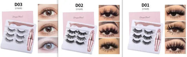 Natural Long Lasting Magnetic Liquid Eyeliner & Magnetic False Eyelashes & Tweezer Set Make up Set - Image #29