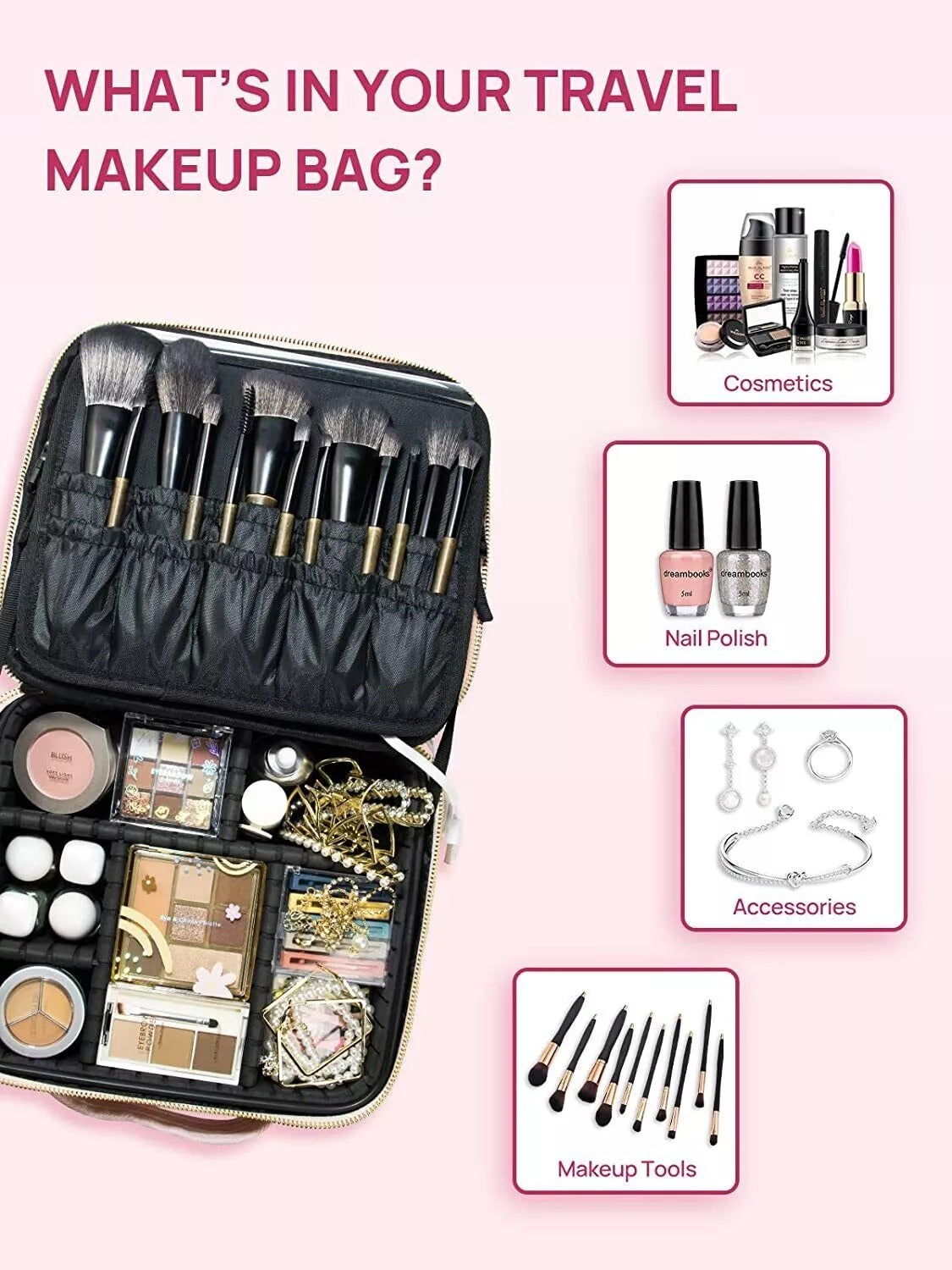 Makeup Bag With LED Light Mirror