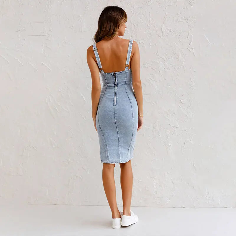 Denim Dress Casual Tight Slim Fit. - Image #5