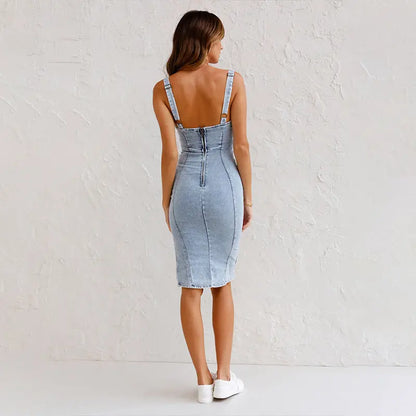 Denim Dress Casual Tight Slim Fit. - Image #5