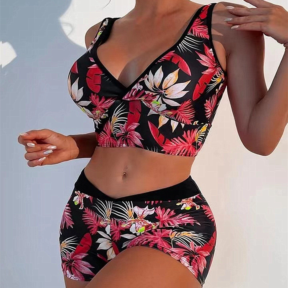 Two-piece Swimsuit Printed Boxer Multi-color Swimsuit.