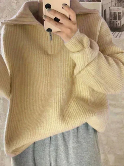 Turtleneck Zipper Sweater.