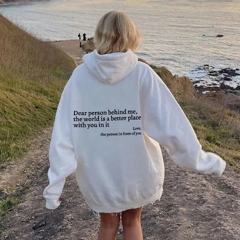 Love Notes Hoodie: Cosy Kangaroo Pocket Drawstring Hoodie with a Heartfelt Message