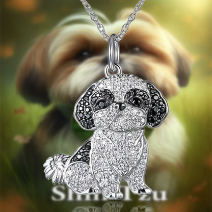 Shih Tzu Pendant  Puppy Necklace