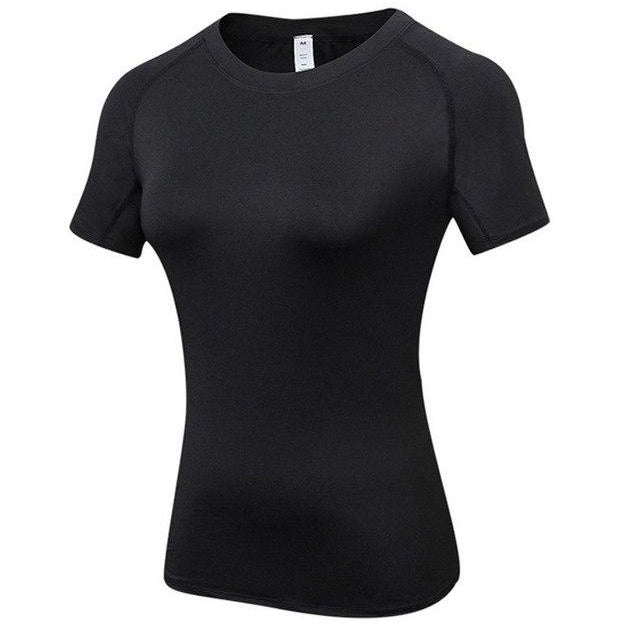 Flex Flow: Women's Quick Dry Compression Yoga Tees - Seamless Performance, Effortless Style