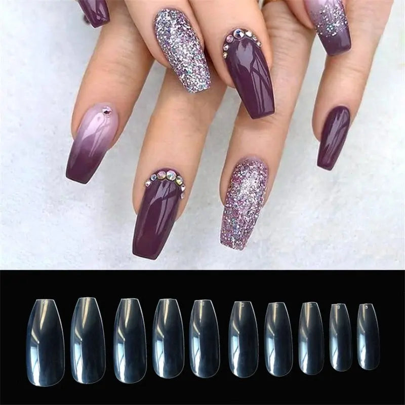 500 transparent / natural fake nails - Image #1