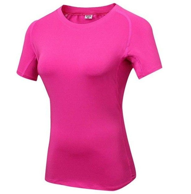 Flex Flow: Women's Quick Dry Compression Yoga Tees - Seamless Performance, Effortless Style