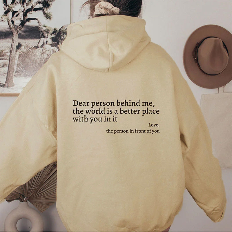 Love Notes Hoodie: Cosy Kangaroo Pocket Drawstring Hoodie with a Heartfelt Message