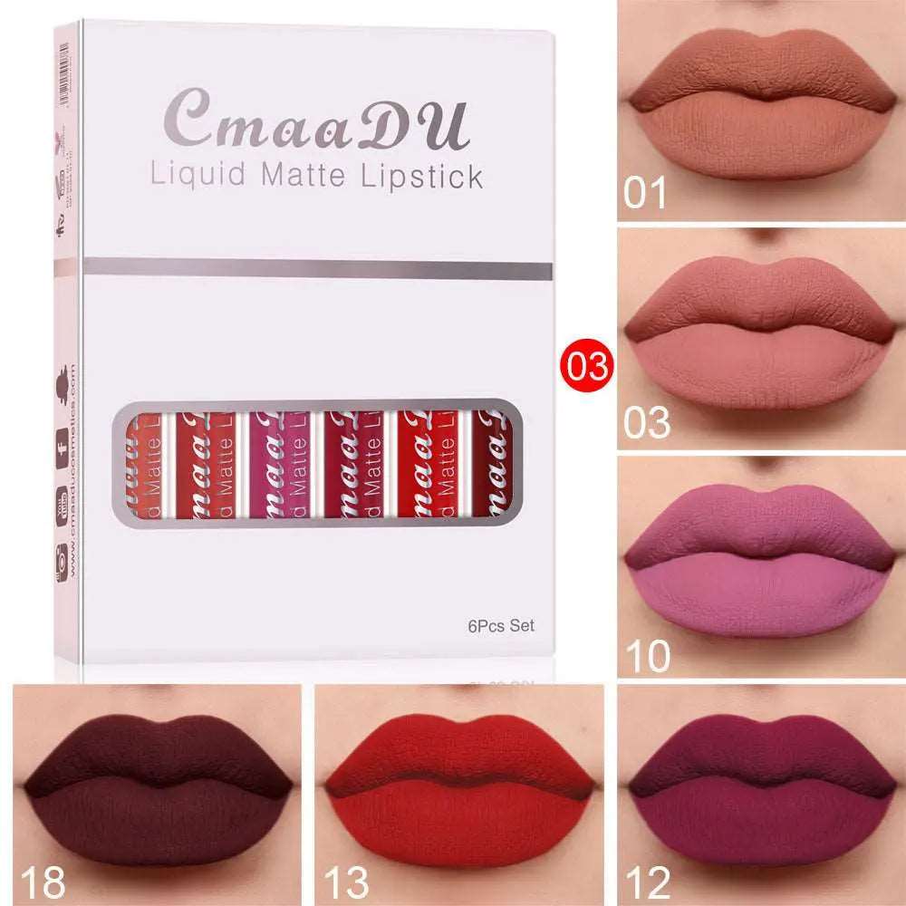 6 Pack Of Matt Waterproof Lip Gloss