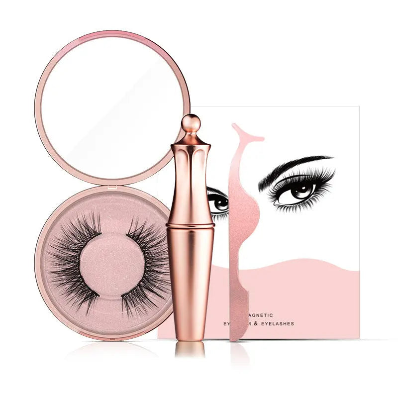 Natural Long Lasting Magnetic Liquid Eyeliner & Magnetic False Eyelashes & Tweezer Set Make up Set - Image #1