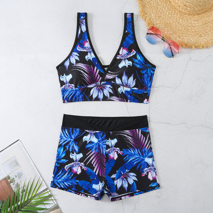 Two-piece Swimsuit Printed Boxer Multi-color Swimsuit.