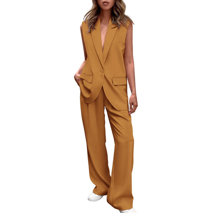 Streamline Chic Sleeveless Pant Suit