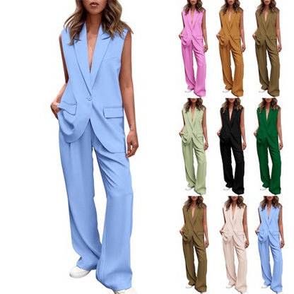 Streamline Chic Sleeveless Pant Suit