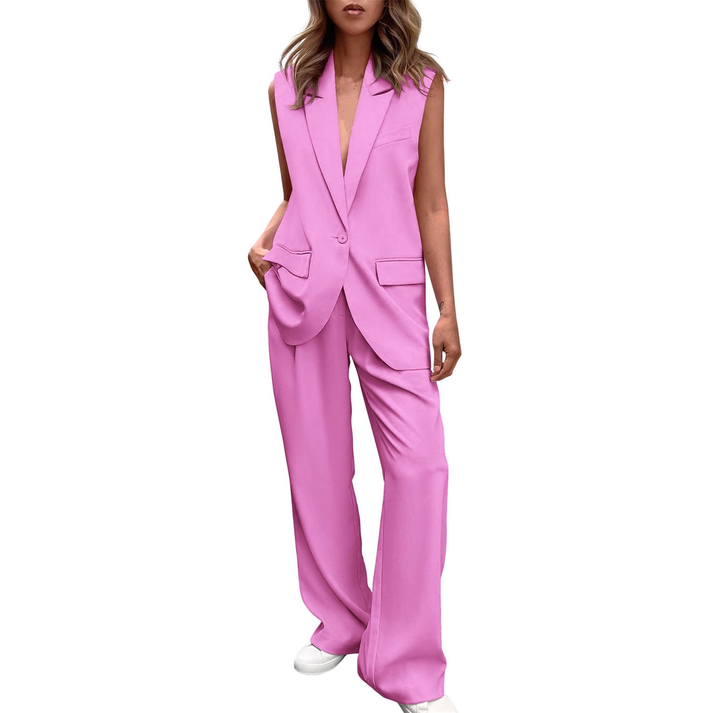 Streamline Chic Sleeveless Pant Suit