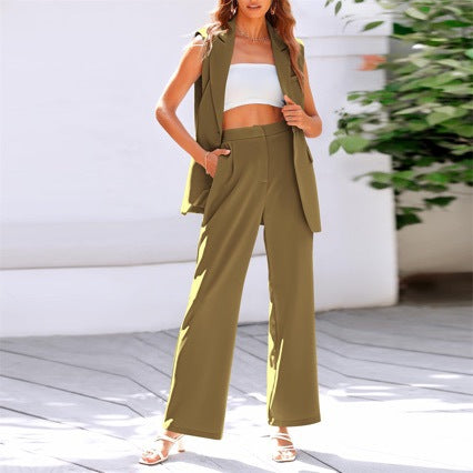 Streamline Chic Sleeveless Pant Suit