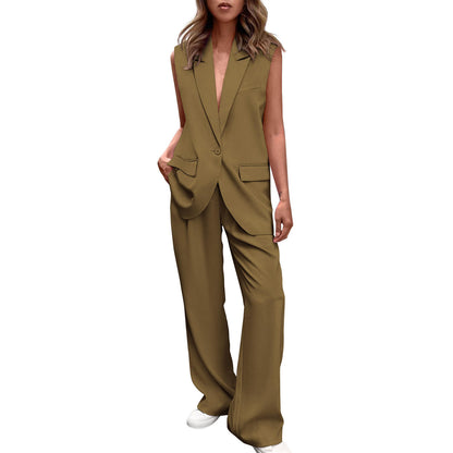 Streamline Chic Sleeveless Pant Suit