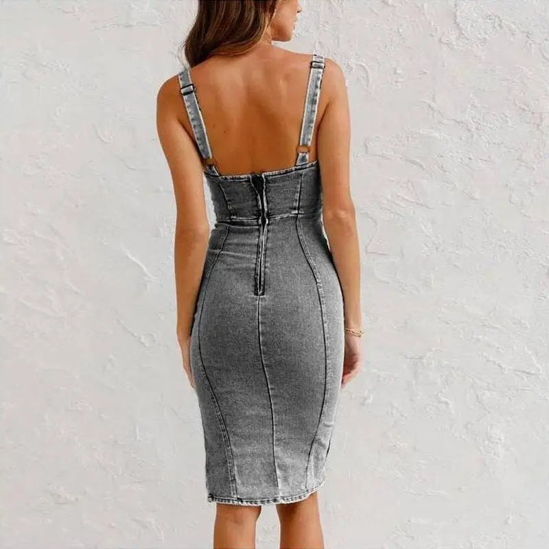 Denim Dress Casual Tight Slim Fit. - Image #3