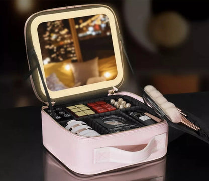 Makeup Bag With LED Light Mirror