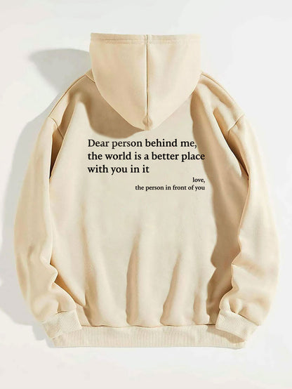 Love Notes Hoodie: Cosy Kangaroo Pocket Drawstring Hoodie with a Heartfelt Message