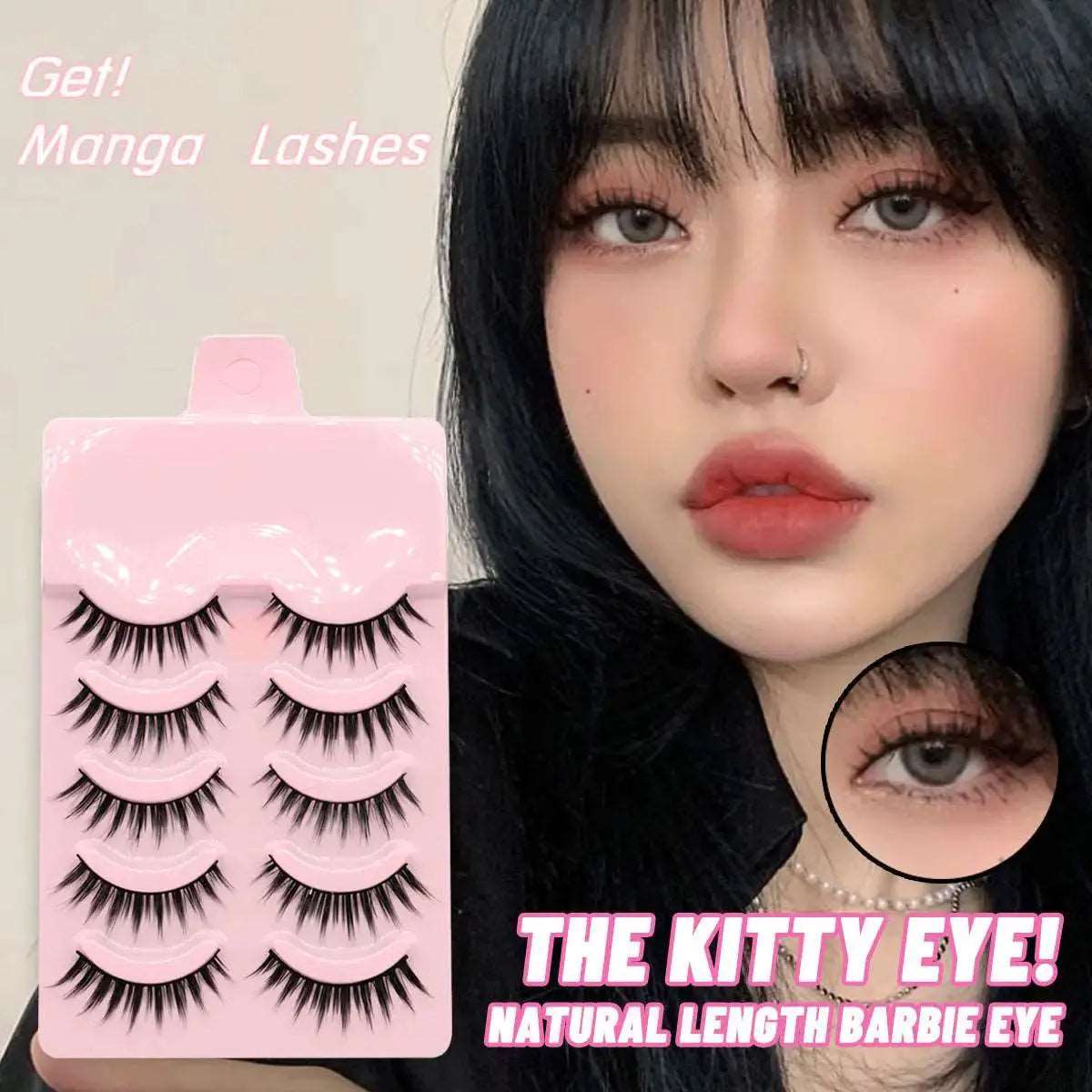 5 Pairs Manga Lashes New Arrival Anime Cosplay Natural Wispy  Korean Makeup Artificial False Eyelashes - Image #3