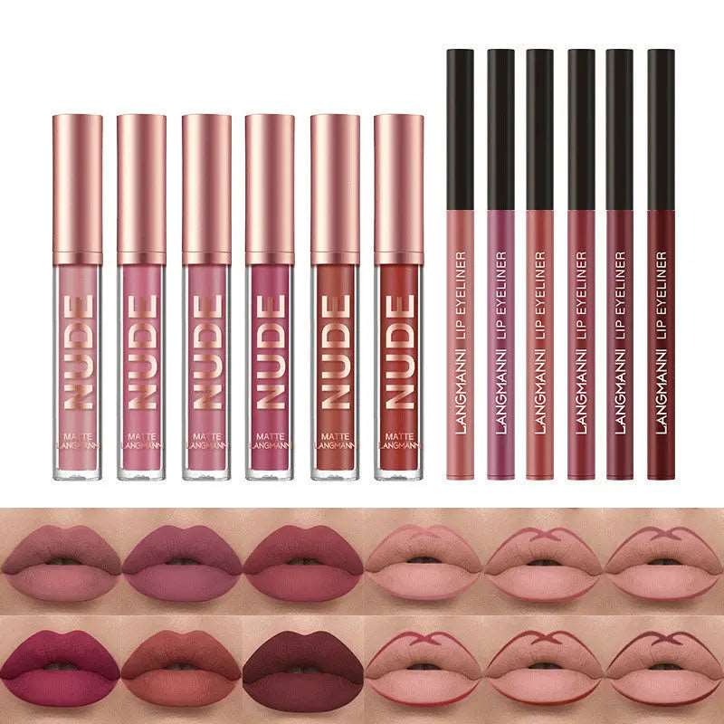 6 Lip Liner Pens Waterproof Long Lasting Matte Lipstick - Image #5