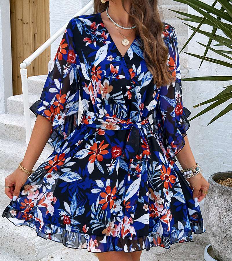 Blossom Lace-Up Dress - Ridnaps fashion