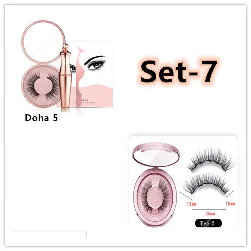 Natural Long Lasting Magnetic Liquid Eyeliner & Magnetic False Eyelashes & Tweezer Set Make up Set - Image #23