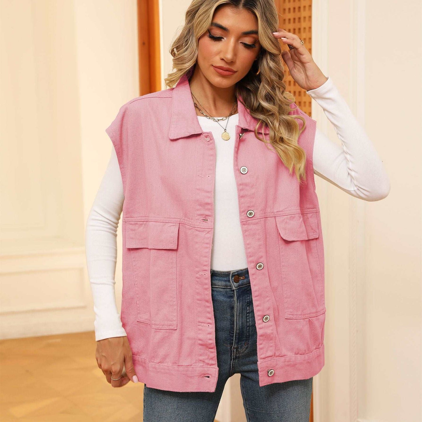 Cargo Chic Denim Vest - Ridnaps fashion