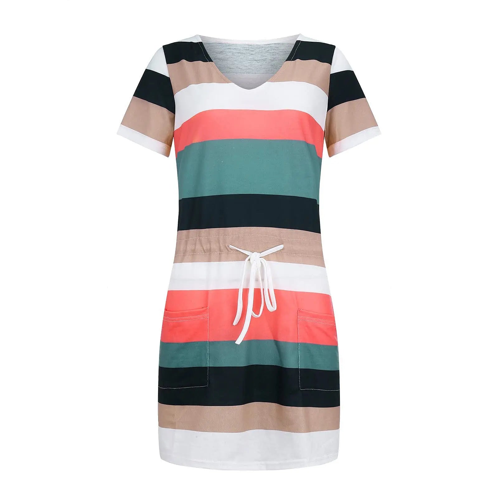 Stripe Chic V-neck Dress - Image #9