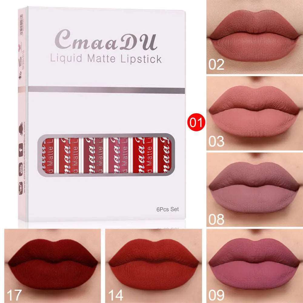 6 Pack Of Matt Waterproof Lip Gloss