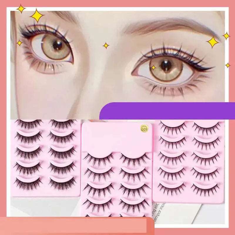 5 Pairs Manga Lashes New Arrival Anime Cosplay Natural Wispy  Korean Makeup Artificial False Eyelashes - Image #5