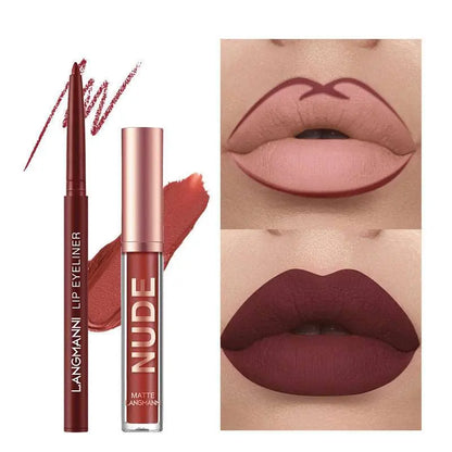 6 Lip Liner Pens Waterproof Long Lasting Matte Lipstick